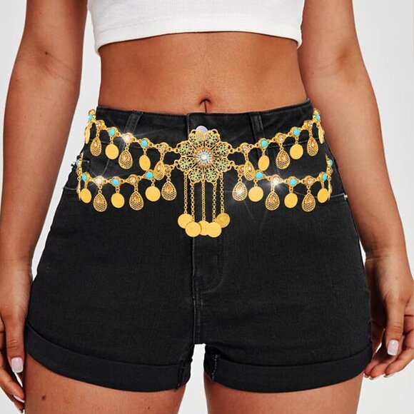 Boho Waist Chain Alloy Adjustable Vintage Belly Body Jewelry for Women - Picture 4 of 4